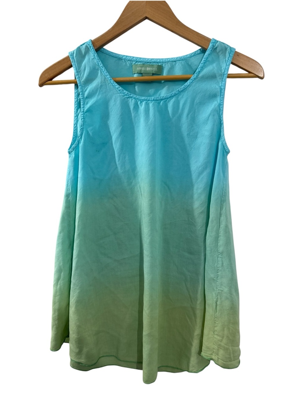 April Cornell Turquoise Green Ombré Sleeveless Tunic Top XXS